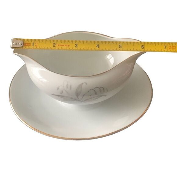 Vintage 1961 Kaysons Japan Fine China Golden Rhapsody Oval Gravy Boat Plate Clas - Picture 7 of 16